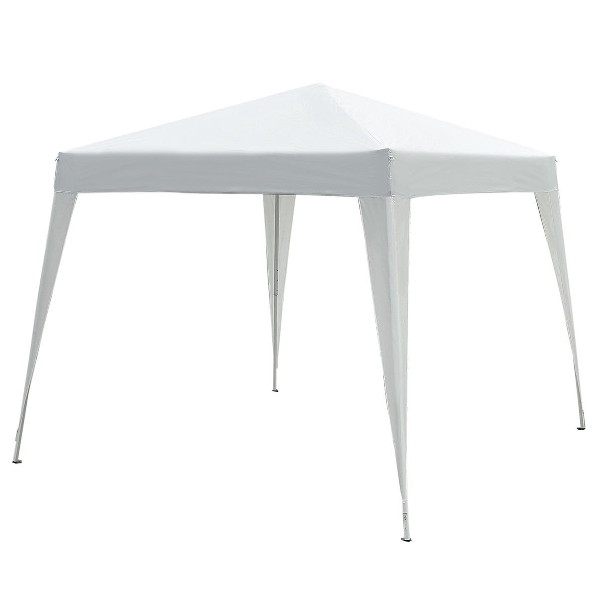 Outsunny Faltpavillon 2,4x2,4m Pavillon Faltzelt mit UV-Schutz, Partyzelt inkl. Tragetasche für Garten, Balkon, Stahl Weiß
