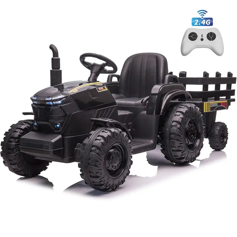 Joyracer 24V Kids Ride-On Tractor with Remote, 2x200W Motors, Detachable Trailer, 9AH Battery