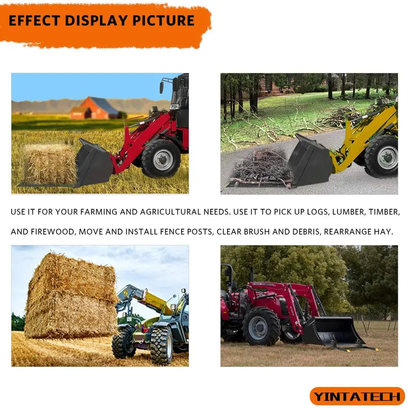YINTATECH 60-Inch Clamp-On Pallet Forks – 4000 lb Capacity Tractor Attachment for Skid Steers
