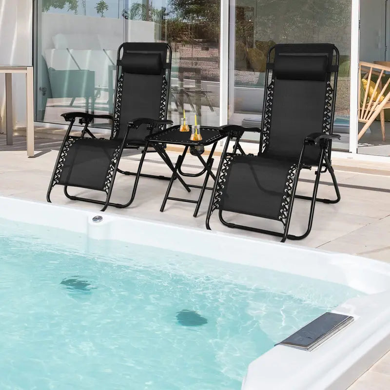 Zero Gravity Recliner Chair Set – Dual Lounge Chairs with Ergonomic Support and Footrests