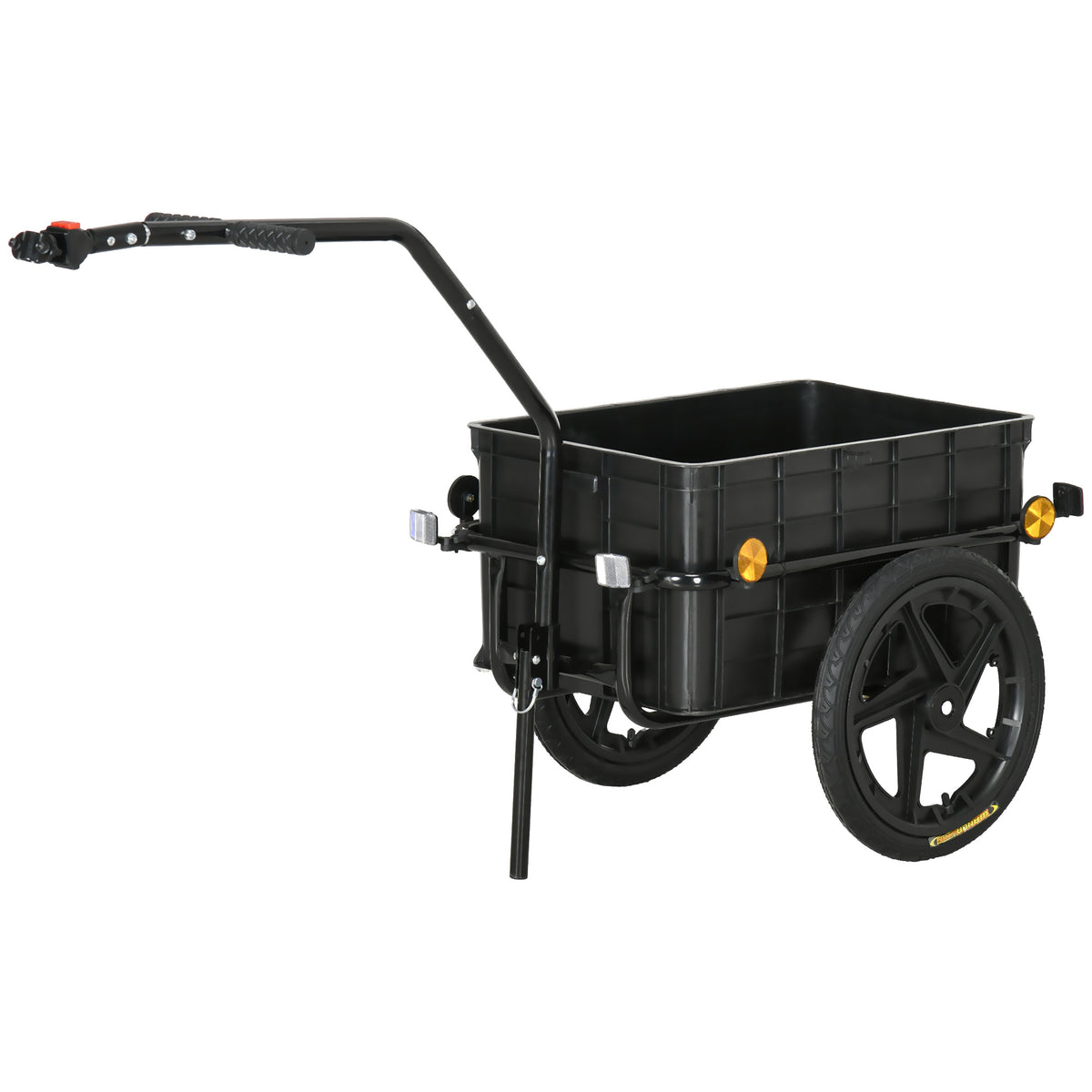HOMCOM Fahrradanhänger Transportanhänger für Fahrrad 144L x 59B x 80H cm, universelle Anhängestange aus Stahl schwarz grau