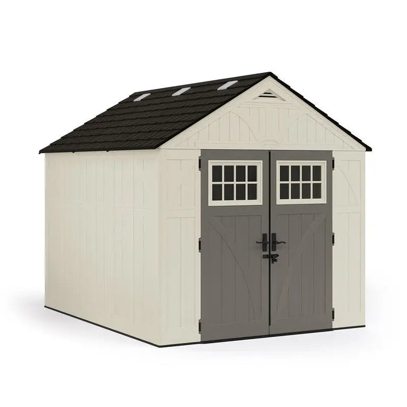 Vanilla Series Plastic Storage Shed – 8 ft. W × 10 ft. D, UV-Resistant Resin Construction