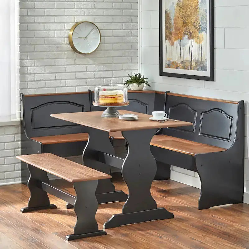 Simple Living Knox Nook 3-Piece Dining Set – Rustic Modern Table and Chairs