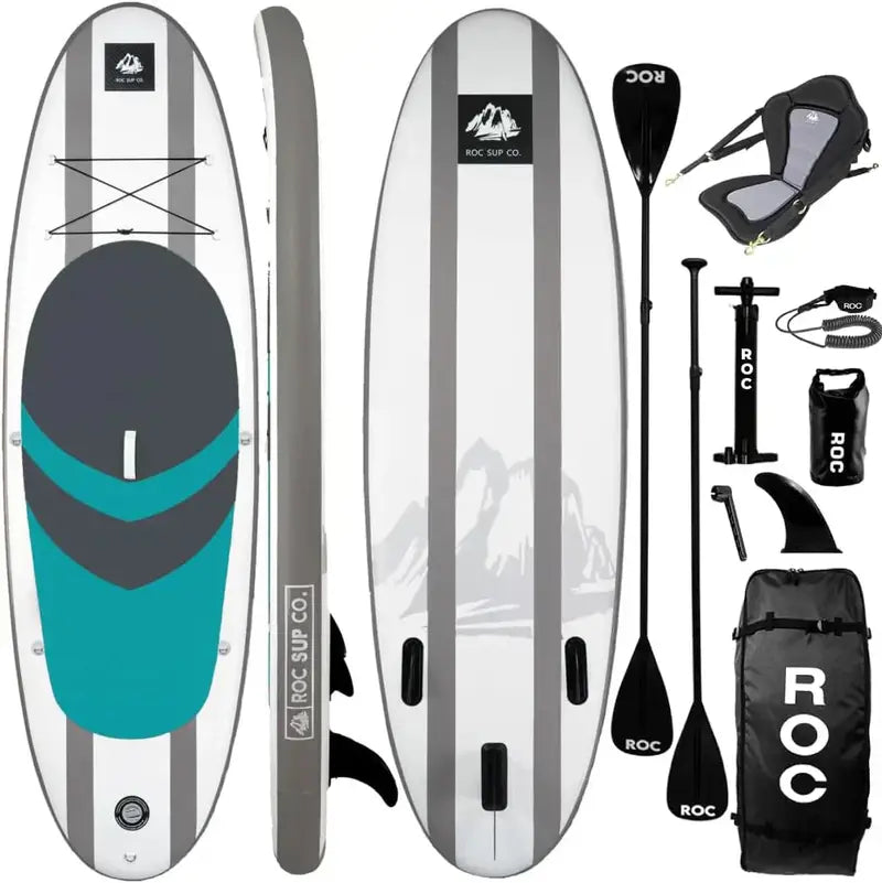 ROC Premium Inflatable SUP Board – Includes Pump, Paddle & Carry Bag