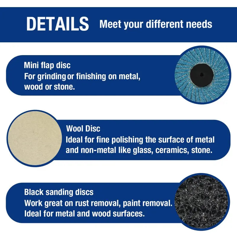WORKPRO Sanding Disc Kit – 101-Piece 2-Inch Assortment with 1/4-Inch Holder