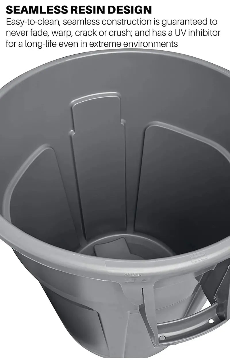 Yellow Heavy-Duty Trash Can Set – Pack of Six 32-Gallon Commercial-Grade Garbage Containers