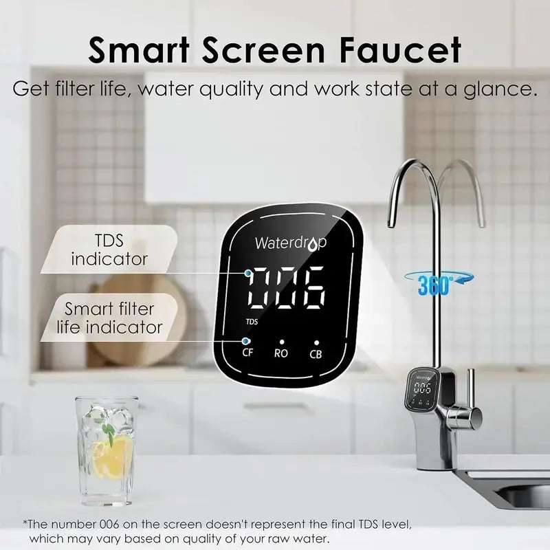 Waterdrop G3P600 Smart RO System with LED-Enabled Intelligent Faucet