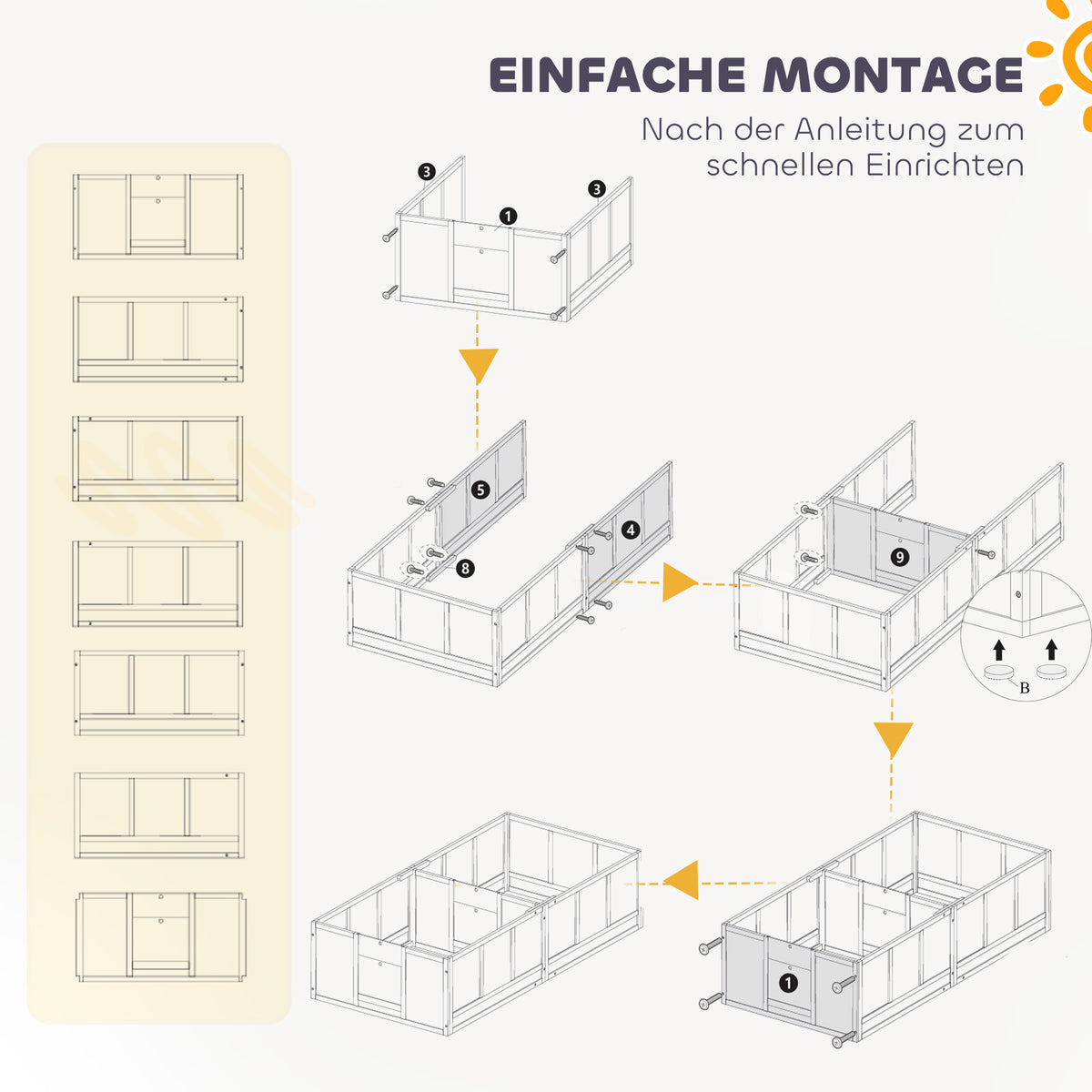 PawHut Welpenbox für Hunde, mit  klaren Paneelen, 2-Raum-Design, für kleine Hunde