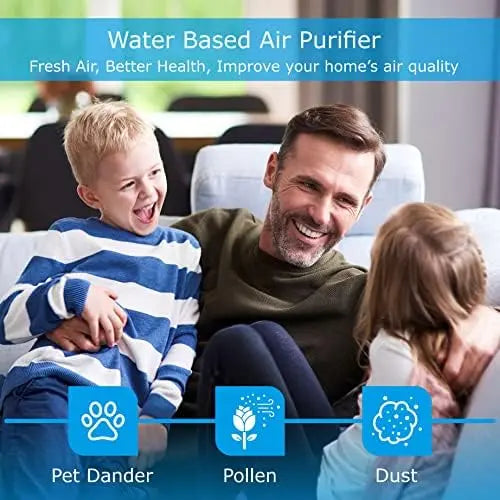 Sirena Twister Air Purifier & Water Filter – Black – Essential Oil Diffuser & LED Night Light – Smoke & Pet Odor Remover for Home & Office