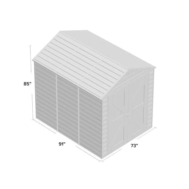 SkyLight 6-Foot Wide by 8-Foot Deep Heavy-Duty Plastic Storage Shed