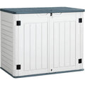 Weatherproof Horizontal Resin Outdoor Storage Shed for Tools and Garden Gear