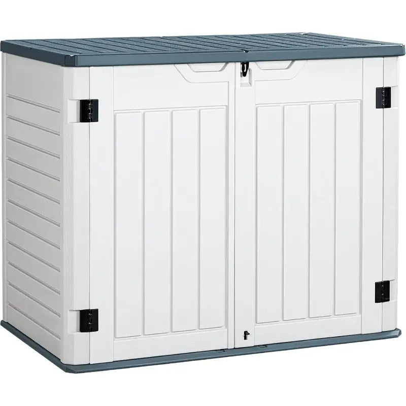 Weatherproof Horizontal Resin Outdoor Storage Shed for Tools and Garden Gear
