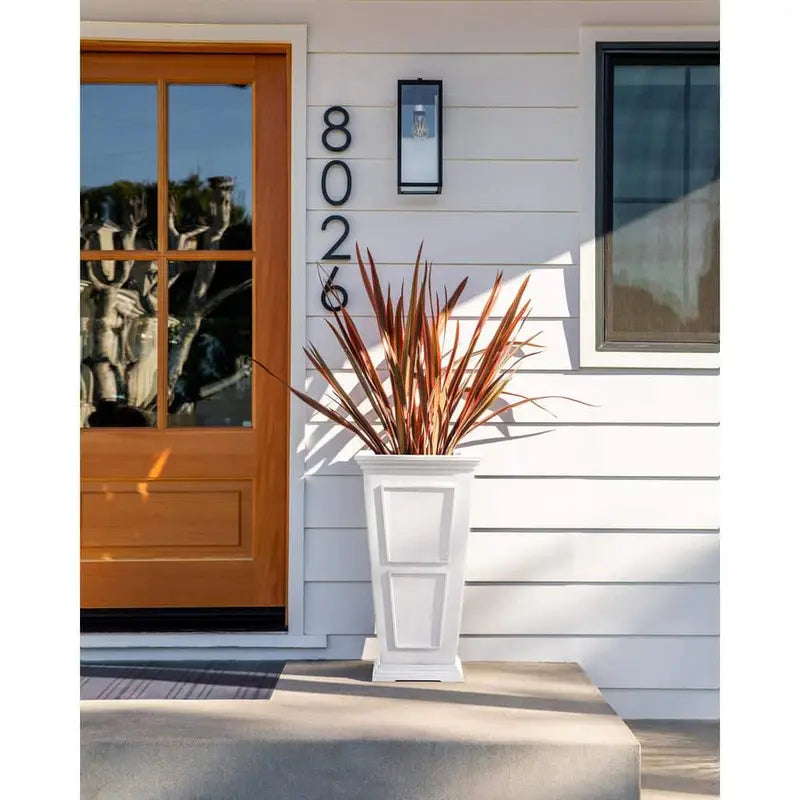 Veradek Brixton Series 28 in. T White Plastic Planter (2-Pack) BXVTL28W-2PK