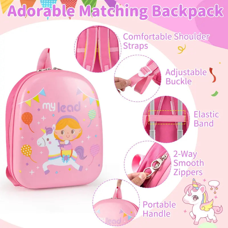 Kids' Spinner Luggage Set – 2-Piece Pink Travel Suitcase Combo for Boys & Girls