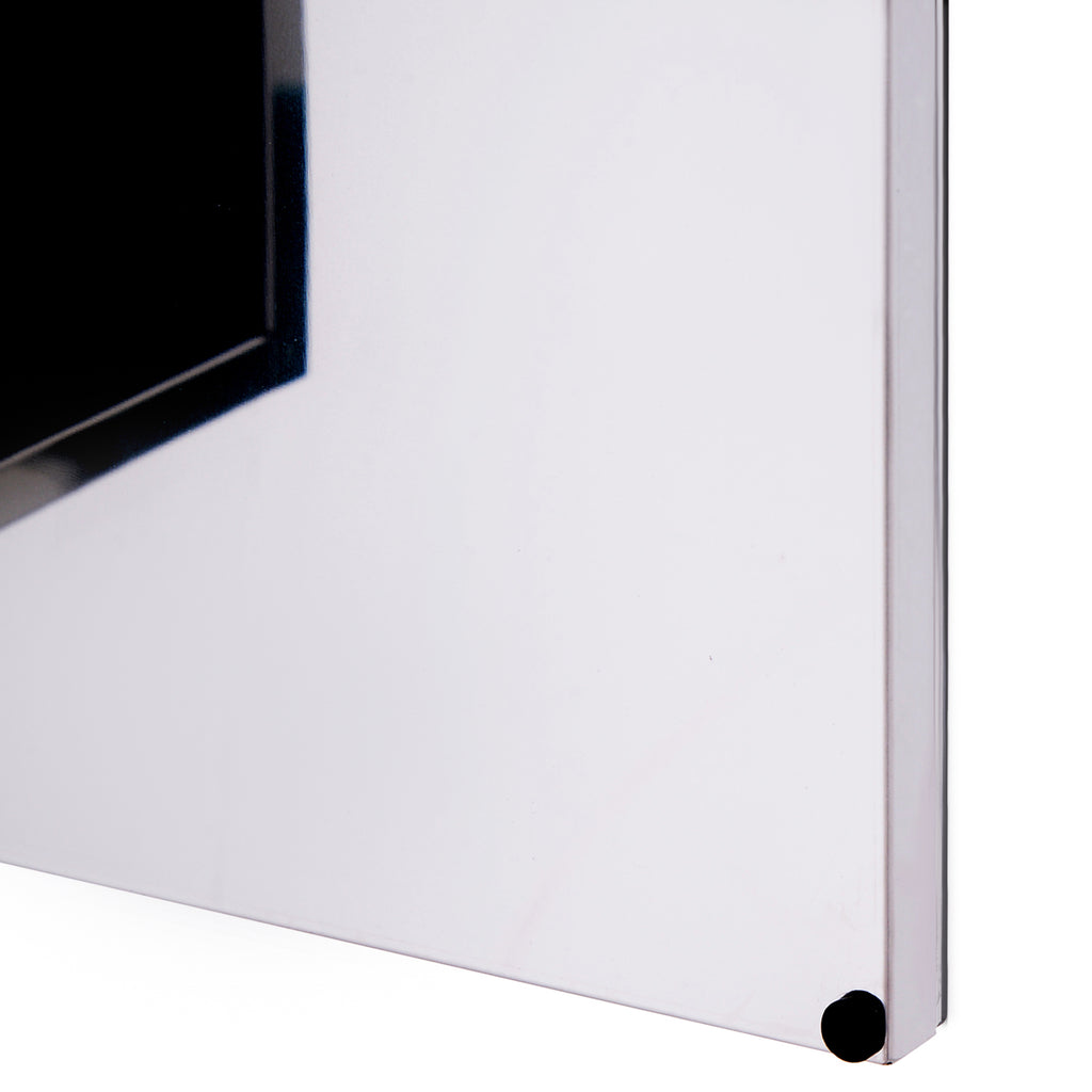 HOMCOM Badezimmerspiegelschrank aus Edelstahl mit Tür und 2 Regalen, 55x14x30cm
