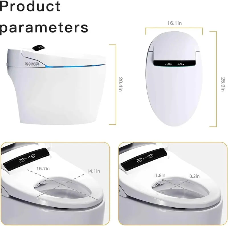 XEK Smart Bidet Toilet – All-in-One One-Piece Intelligent Toilet with Integrated Wash Functions