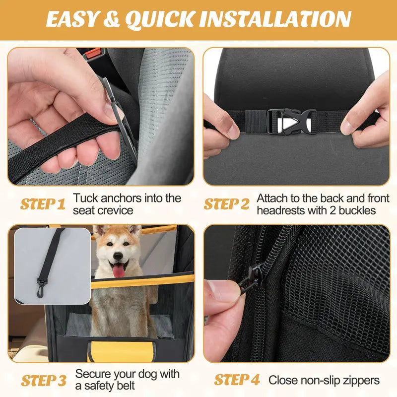 Waterproof Dog Car Seat Cover for Small to Medium Breeds