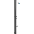 Outsunny Solardusche 35 Liter Solar Gartendusche mit Wasserhahn Duschkopf Handbrause seitliche Tablett, bis 55 °C Schwarz