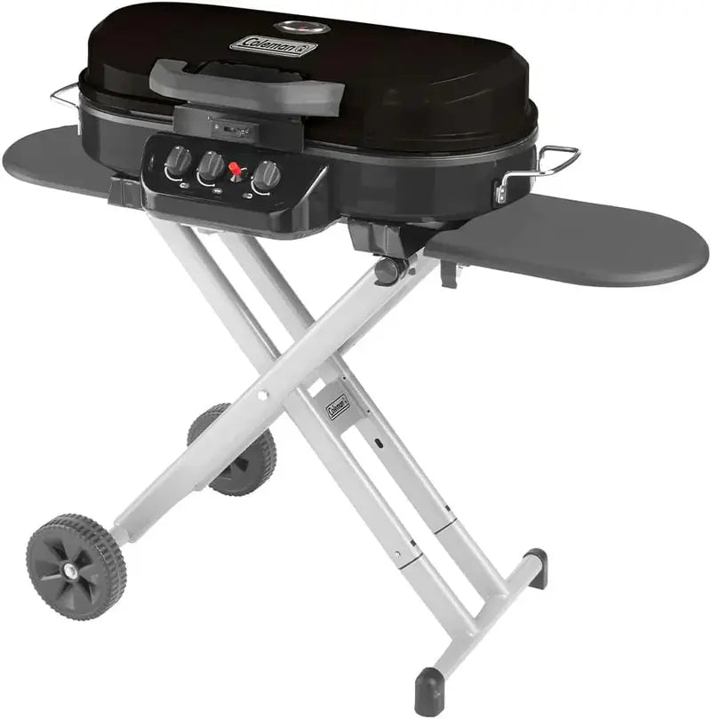 RoadTrip 285 Portable Propane Grill – Stand-Up Design with 3 Burners, InstaStart Ignition, 20,000 BTU Output