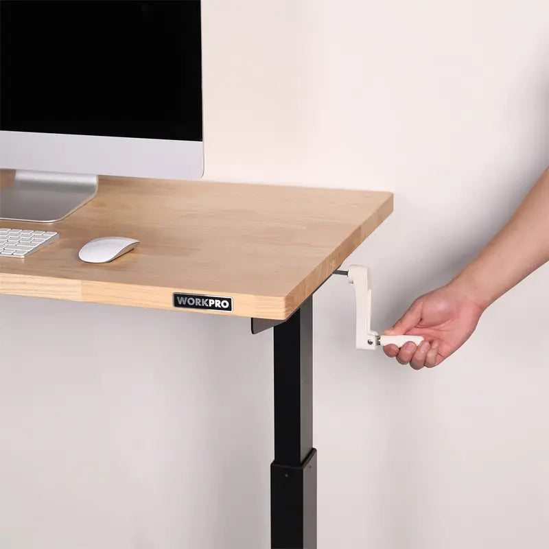 WORKPRO 60-Inch Crank-Adjustable Workbench – Industrial-Strength Table with Leveling Feet and 500-Lb Capacity