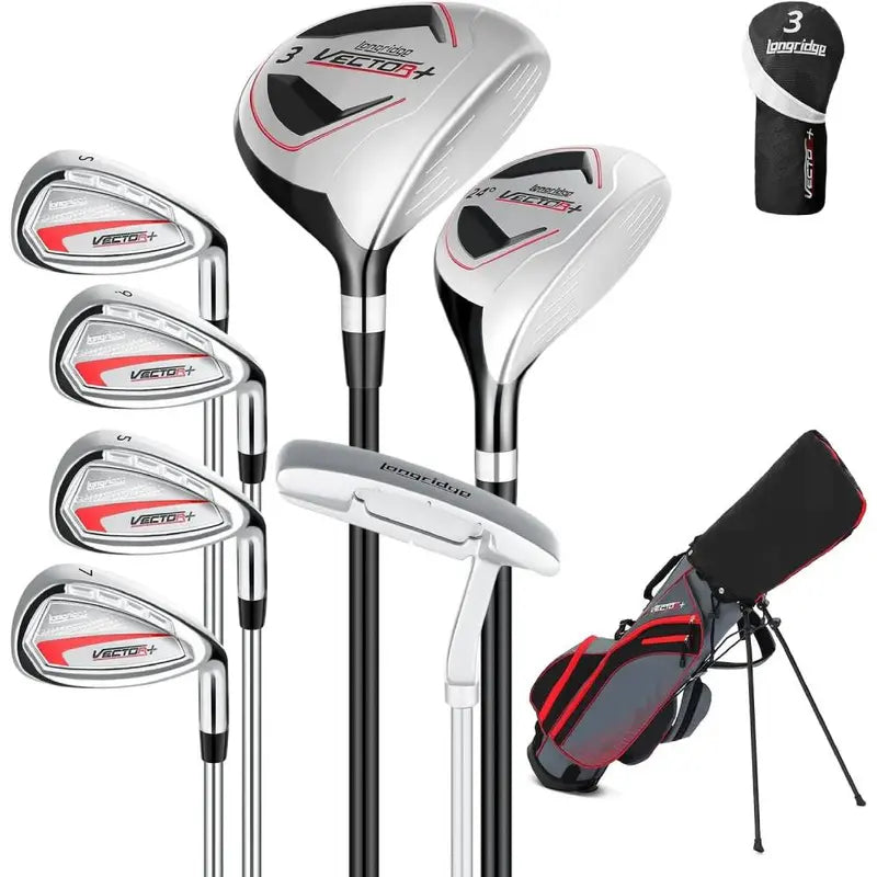 XDriveMax Men's Complete 8-Piece Golf Club Set – Driver, Irons, Putter, and Stand Bag Included