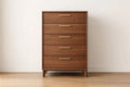 Solid Wood 5-Drawer Chest – Natural Brown Finish, 47″×31″×16″ Storage Unit