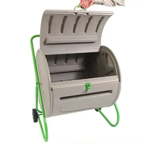 Weatherproof 4.9-Cubic-Foot Rotating Compost Tumbler for Backyard Use