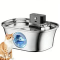 Smart Cat Water Fountain – 3.2L Battery-Powered Unit with Motion Sensor, LCD Display & Stainless Steel Basin