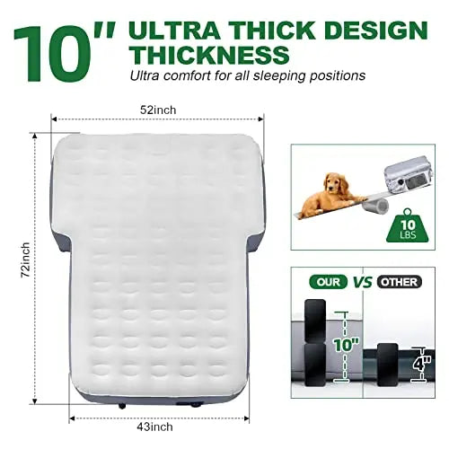 Sokeface 10inch Ultra Thick SUV Air Mattress Camping Bed, Air Mattress