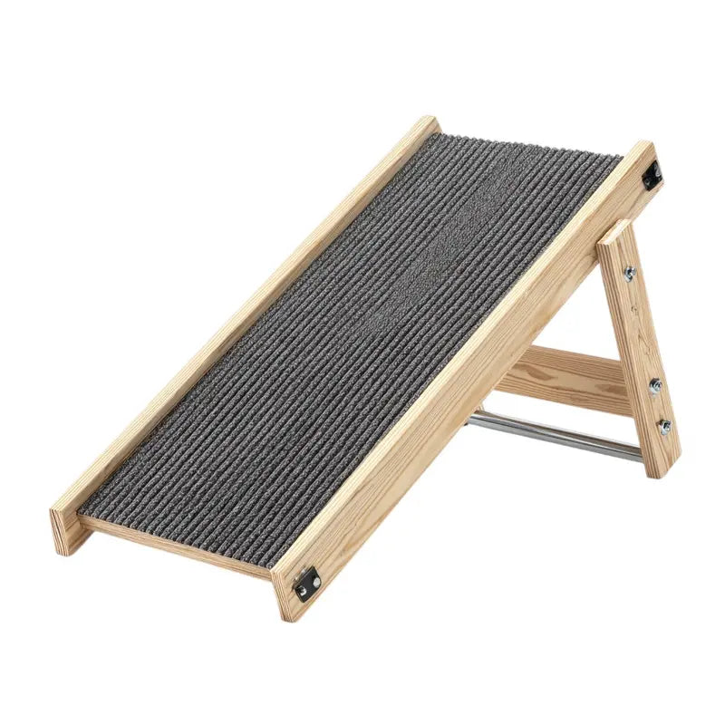 Skvonm Adjustable Wooden Folding Pet Ramp for Vehicles and Furniture