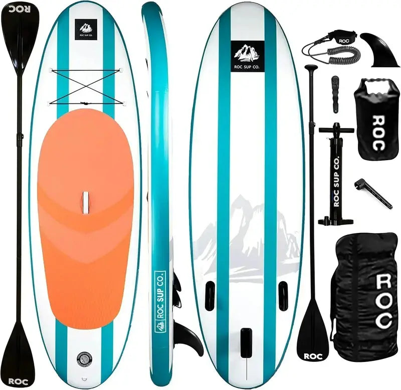ROC Premium Inflatable SUP Board – Includes Pump, Paddle & Carry Bag