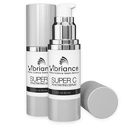 Vibriance Super C Serum – USA-Made Anti-Aging Vitamin C Formula for Mature Skin; Hydrates, Firms, Brightens – 1 fl oz ×2