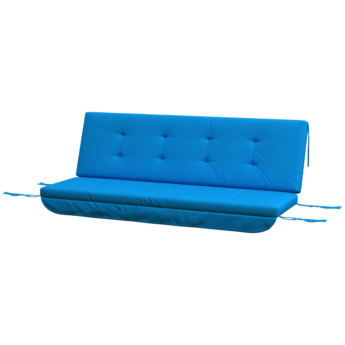 Outsunny Auflagen-Set für Hollywoodschaukel 170 cm Stuhlkissen Schaukelauflage Sitzkissen Gartenschaukel Gartenpolster Rückenkissen Seitenkissen Blau
