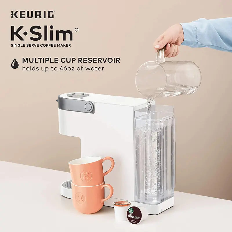 K-Slim Single Serve K-Cup Pod Coffee Maker with Multistream Technology – White