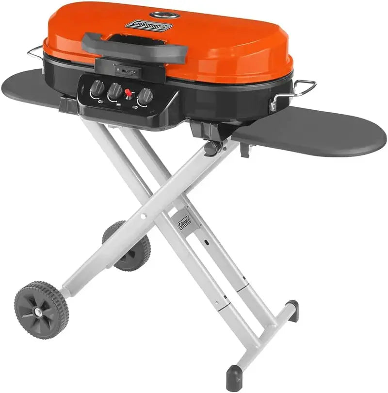 RoadTrip 285 Portable Propane Grill – Stand-Up Design with 3 Burners, InstaStart Ignition, 20,000 BTU Output