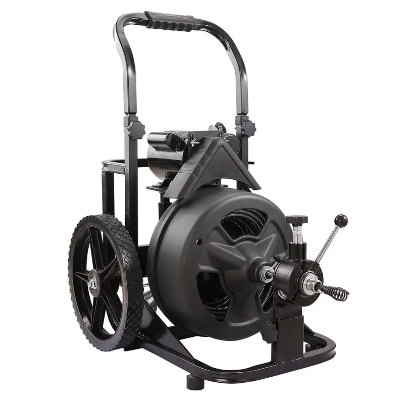 XtremepowerUS 100-Foot Electric Drain Snake with Attachments – Commercial-Grade Sewer Cleaner