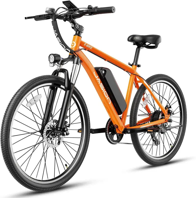 Jasion EB5 Adult Electric Mountain Bike – 40-Mile Peak Range, 20 MPH Commuter E-Bike with All-Terrain Capability