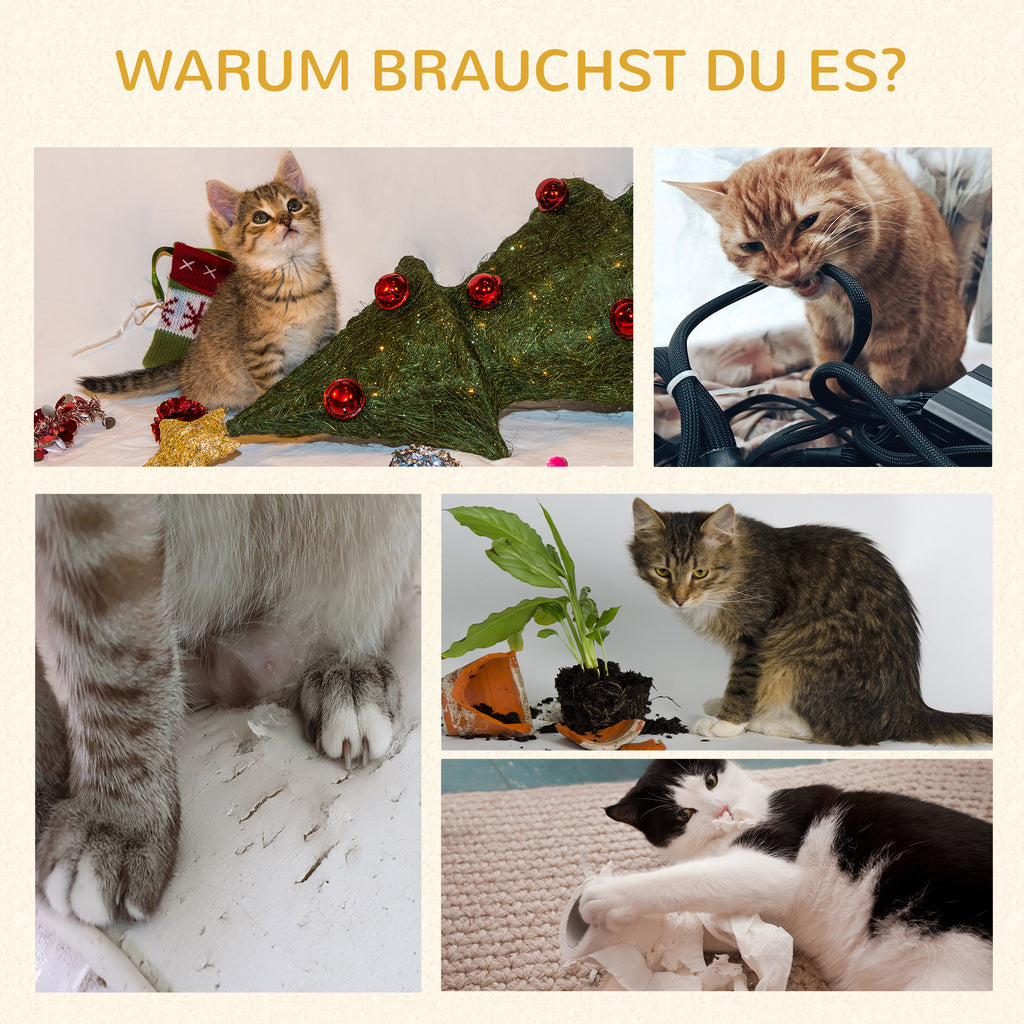 PawHut Kratzbaum, Industrial Design, 3 Plattformen, 2 Liegekissen, Kratzwand, Stahlrahmen, schwarz, 85 x 48 x 170 cm