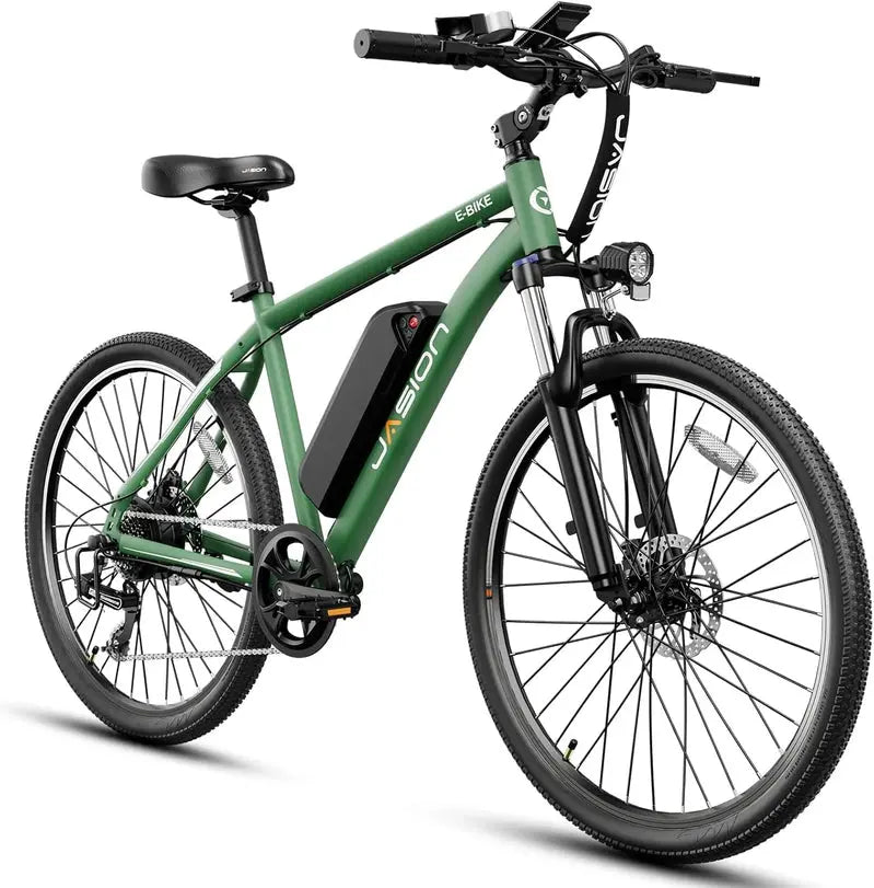 Jasion EB5 Adult Electric Mountain Bike – 40-Mile Peak Range, 20 MPH Commuter E-Bike with All-Terrain Capability