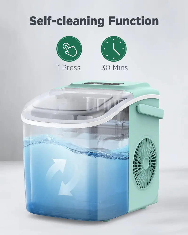 Silonn Nugget Ice Maker — 33 lbs/24H Chewable Pellet Ice Machine with Auto-Clean Function for Kitchen, Office, or Bar