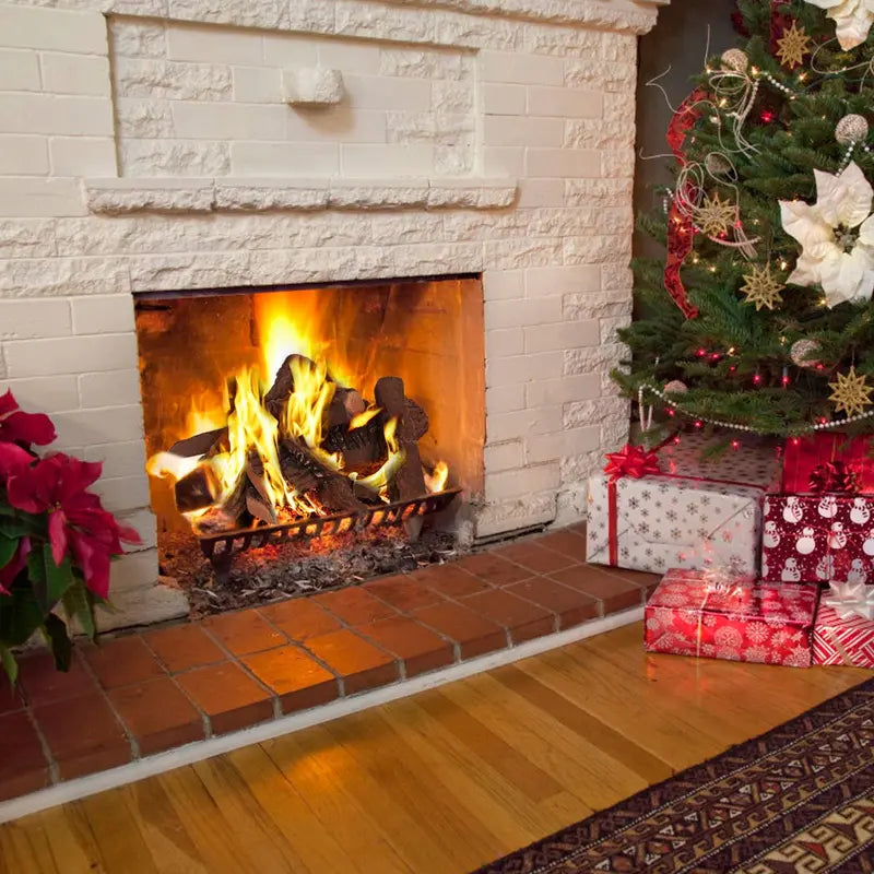 Ventless Ceramic Gas Fireplace Log Set – Realistic 9 or 10-Piece Assembly