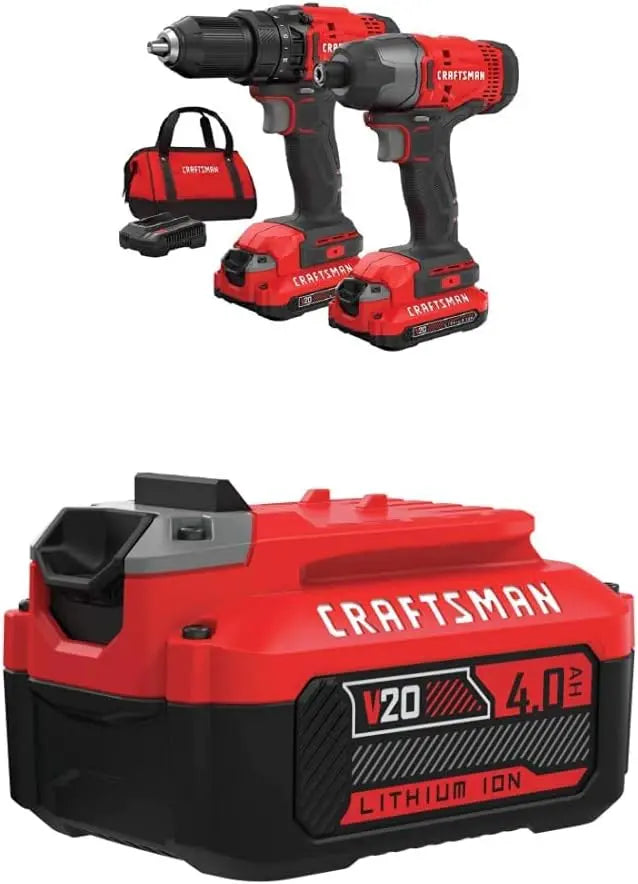 V20 MAX Cordless Drill & Impact Driver Combo — 2-Battery Kit with Fast Charger & All-in-One Power Tools