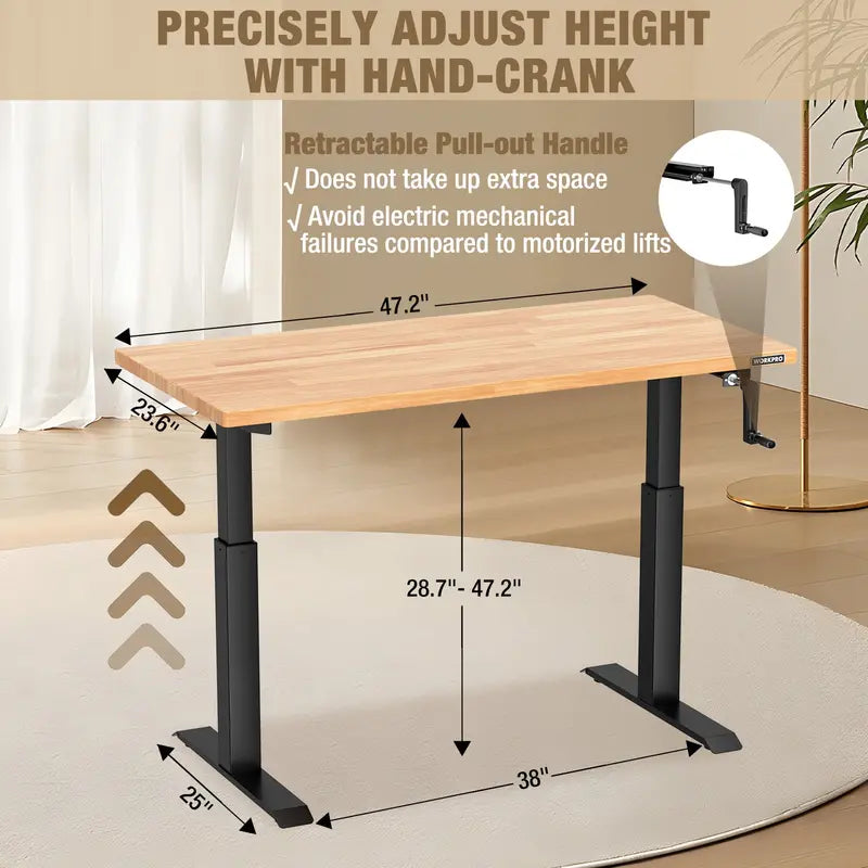 WORKPRO Adjustable Crank-Height Workbench – 47.2″ x 23.6″, 300-LB Load Capacity