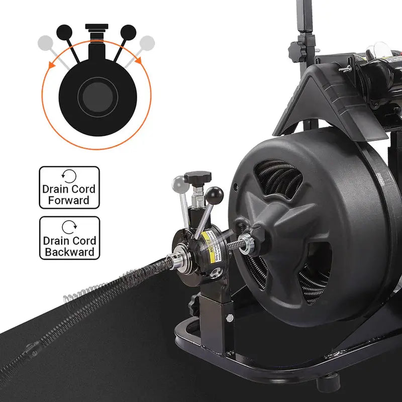 XtremepowerUS 100-Foot Electric Drain Snake – Commercial-Grade Sewer Auger with Attachments and Heavy-Duty Motor