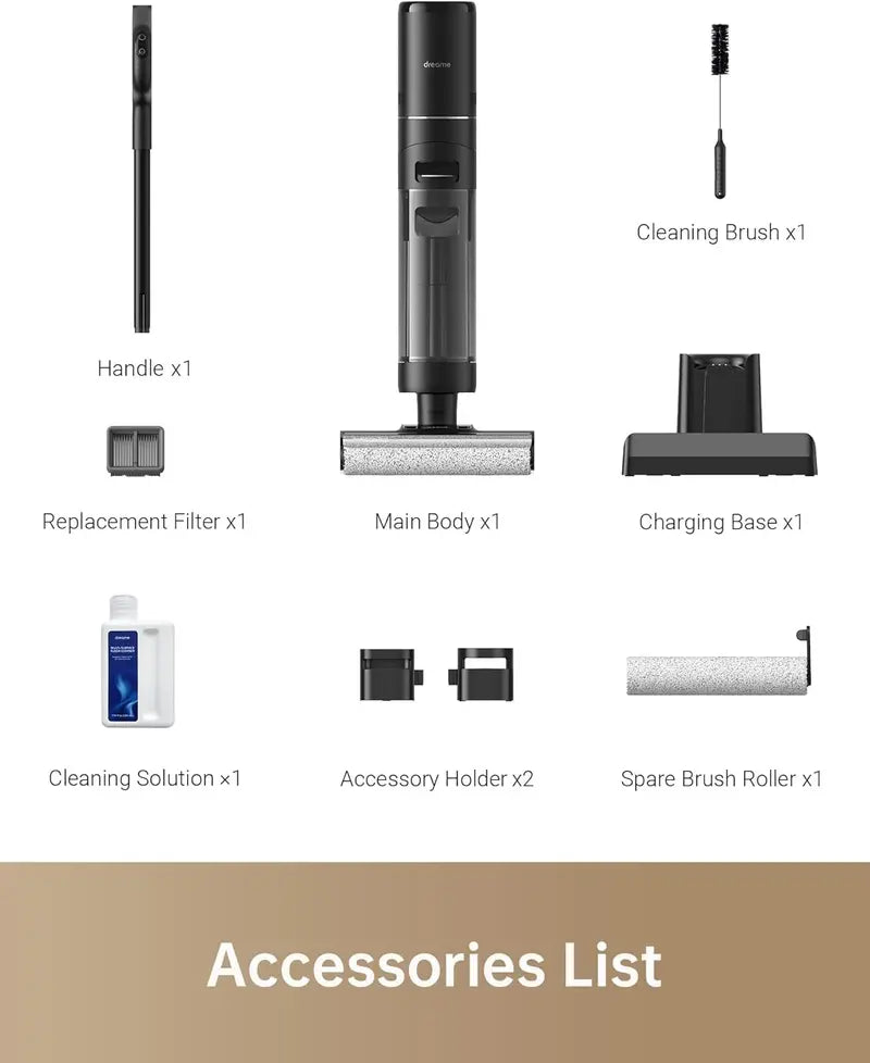 Smart Cordless Vacuum Mop – Wet/Dry Cleaning with Hot Air Drying, Edge-to-Edge Coverage for Hard Surfaces