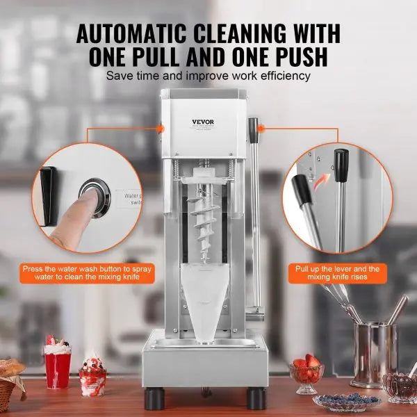 Vevor 750W Ice Cream Blender – High-Speed Stainless Steel Mixer, 1740 RPM