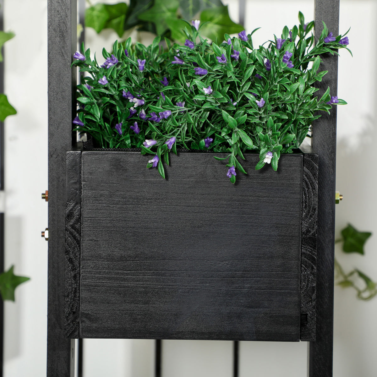 Outsunny Pflanzkasten-Kombination, modulares Design, Standrahmen, Naturholz, schwarz, 90 x 45 x 170 cm