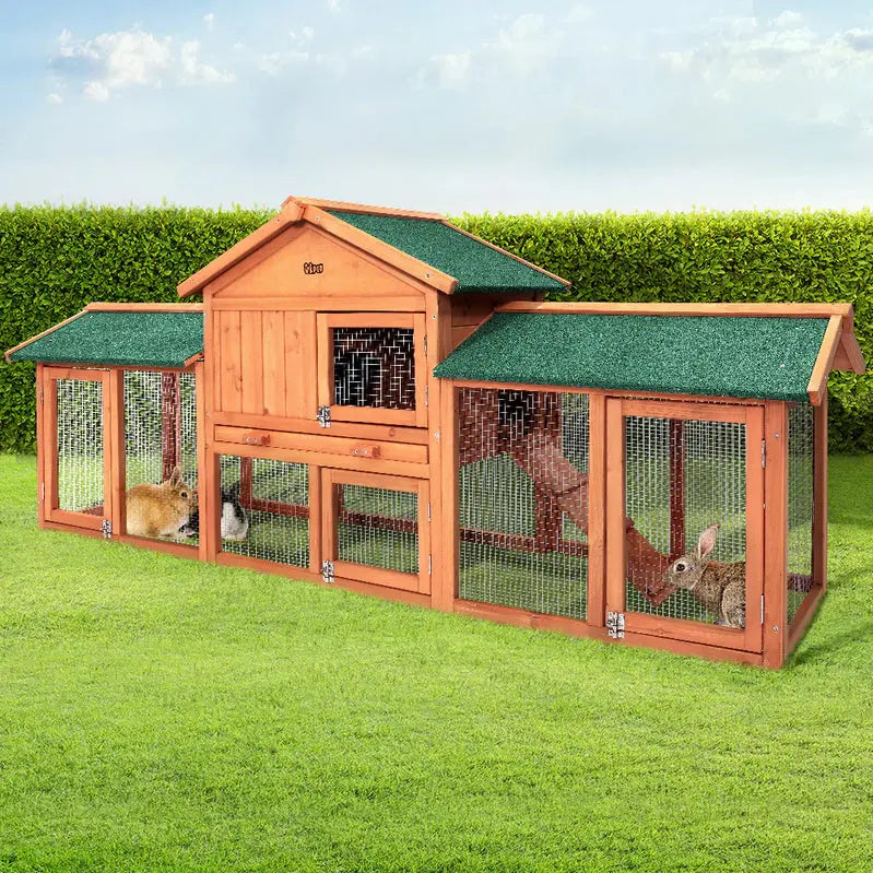 Large Eco-Friendly Wooden Pet Hutch – Waterproof i.Pet Outdoor Animal Housing