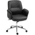 Vinsetto Bürostuhl, höhenverstellbar, atmungsaktiver Bezug, Wippfunktion, bis 120 kg, Schwarz