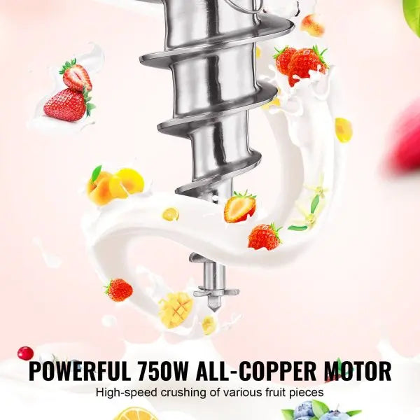 Vevor 750W Ice Cream Blender – High-Speed Stainless Steel Mixer, 1740 RPM